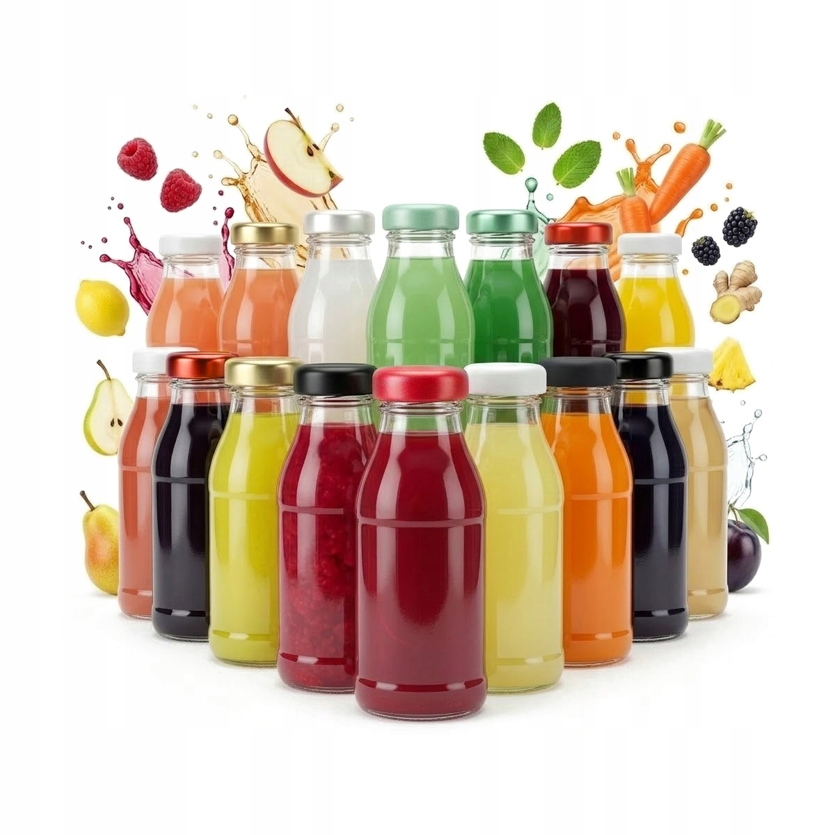 50 Glasflaschen Für Honig Und Saft, 125 Ml, Mit Verschluss