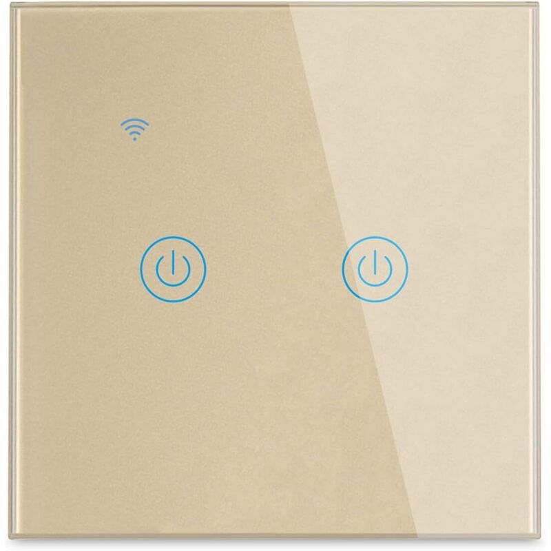 (gold, 2-fach) Touch-wandschalter, Kabellose Smart-fernbedienung, Sprachsteuerung, Familienfreigabe, Timerfunktion, Neutralleiter Erforderlich