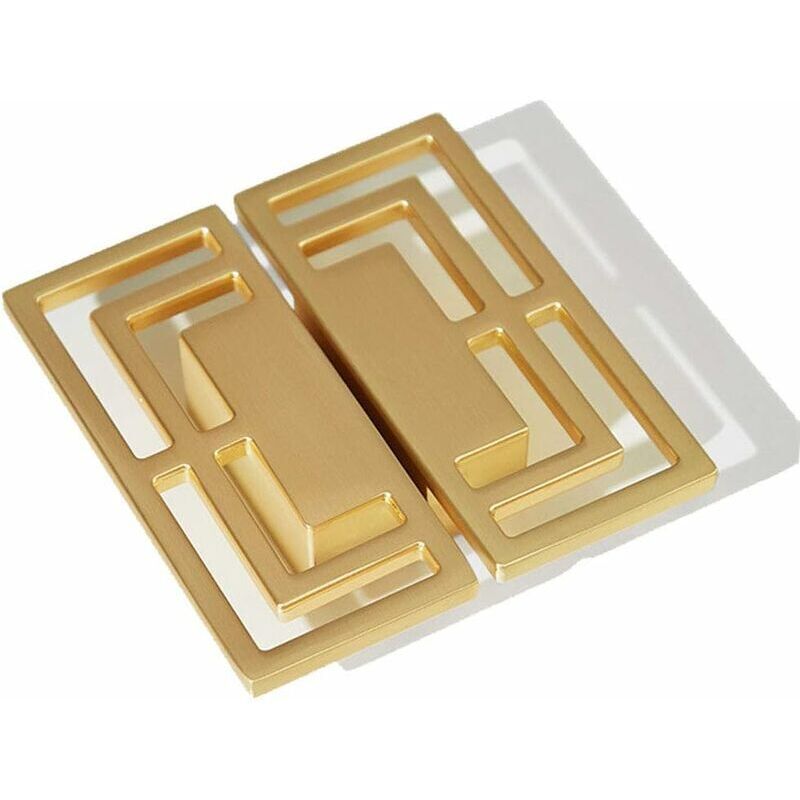 6er-set Schubladengriffe In Gebürstetem Gold, Elegante Messinggriffe In Gold, Lochabstand 32 Mm