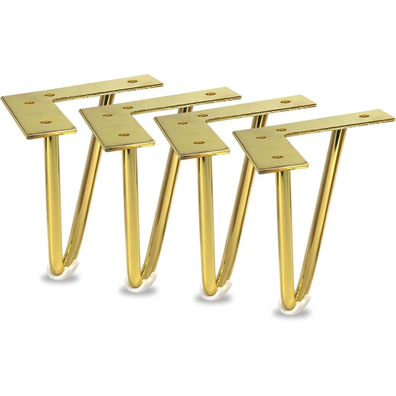 4er-set 6-zoll-möbelbeine Aus Metall In Gold, Strapazierfähige Haarnadelbeine Für Schränke, Tv-ständer, Kommoden, Heimwerkerprojekte