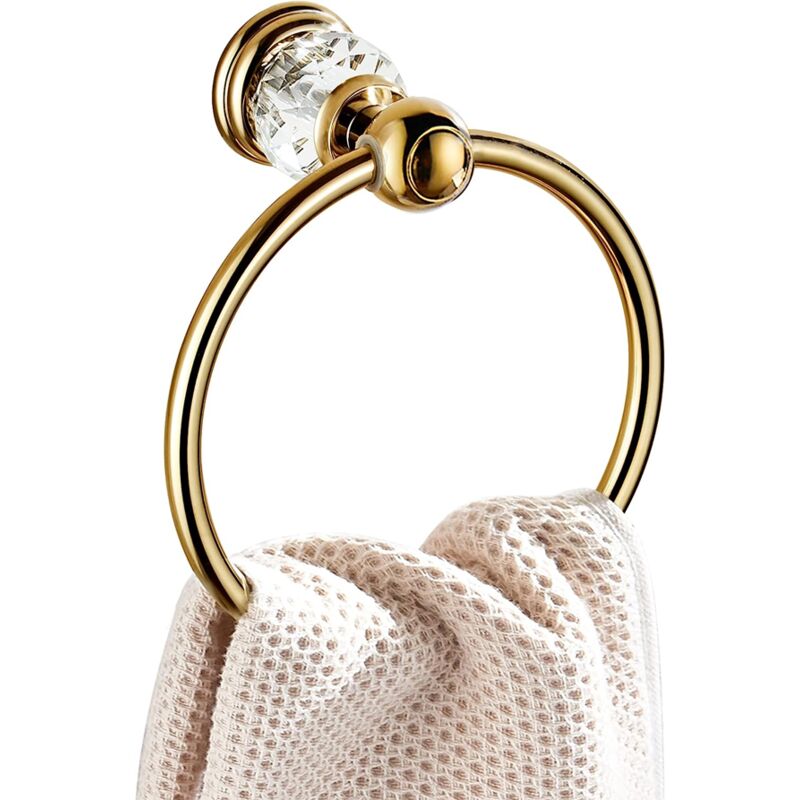 Kristall-handtuchring, Goldener Handtuchhalter Für Das Badezimmer, Runder Handtuchhalter Als Wanddekoration