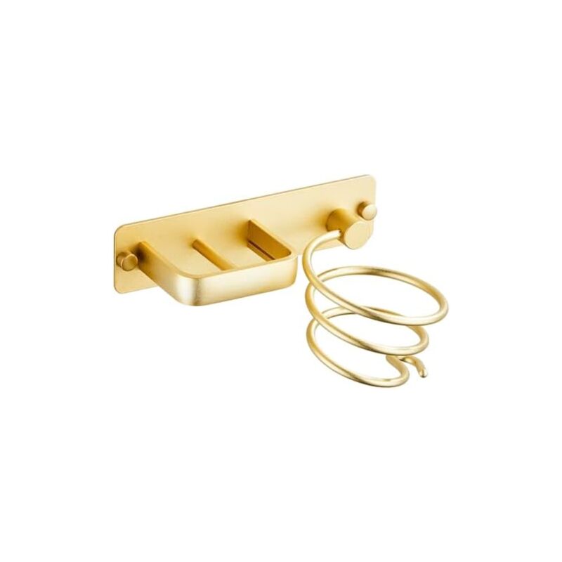 Haartrocknerhalter, Glätteisenhalter Mit Kabelhalterung, Wandhalterung Aus Metall Zur Aufbewahrung Von Haartrockner, Glätteisen, Haarbürsten Und Mehr (gold)
