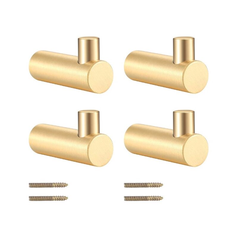 4 Stück Messing-wandgarderobenhaken, Goldfarbene Kleiderstange, Garderobe Zum Aufhängen Von Schals, Mützen, Aufbewahrungstaschen Und Handtüchern
