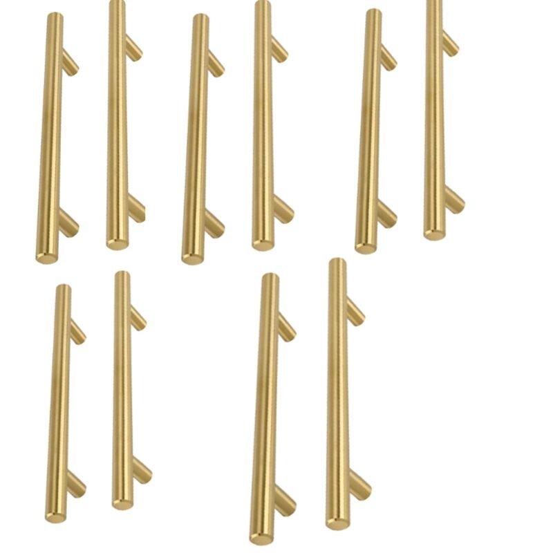 10er-set Goldene Möbelgriffe, Messing-möbelgriff, Goldener Griff – Ls201gd160, Gebürstetes Messing, Goldener Küchenschrankgriff Aus Edelstahl, Achsabstand 160 Mm