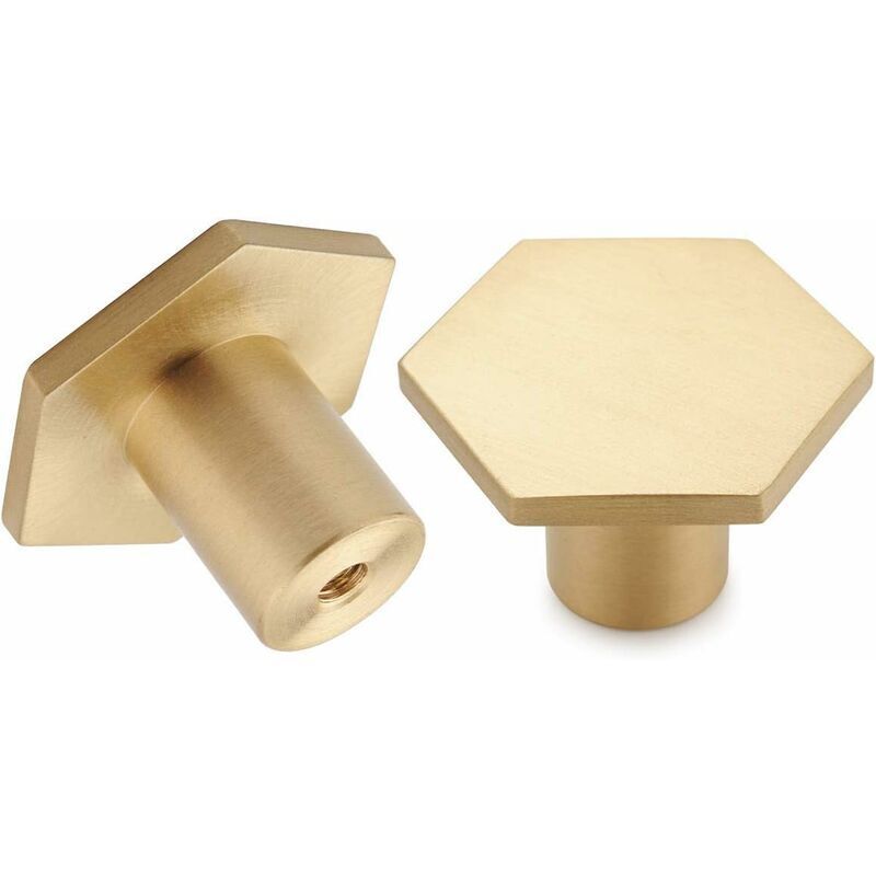 10er-pack, Schrankknöpfe Aus Gebürstetem Messing, Goldene Kommodenknöpfe, Für Schränke, Kommoden, Badezimmer Und Küche