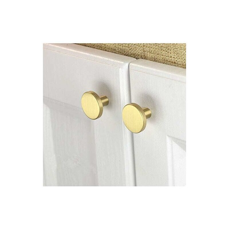 10er-pack Schrankknöpfe Aus Gebürstetem Messing (32 Mm, Pilzform), Goldene Kommodenknöpfe, Für Schränke, Wandschränke, Badezimmer Und Küche