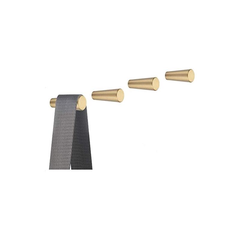 Wandhaken Aus Gebürstetem Messing, 45 Mm X 15 Mm, Goldene Kleider- Und Handtuchhaken Für Das Badezimmer, Bademantelhaken, Handtuchhalter (konisch, 4 Stück)