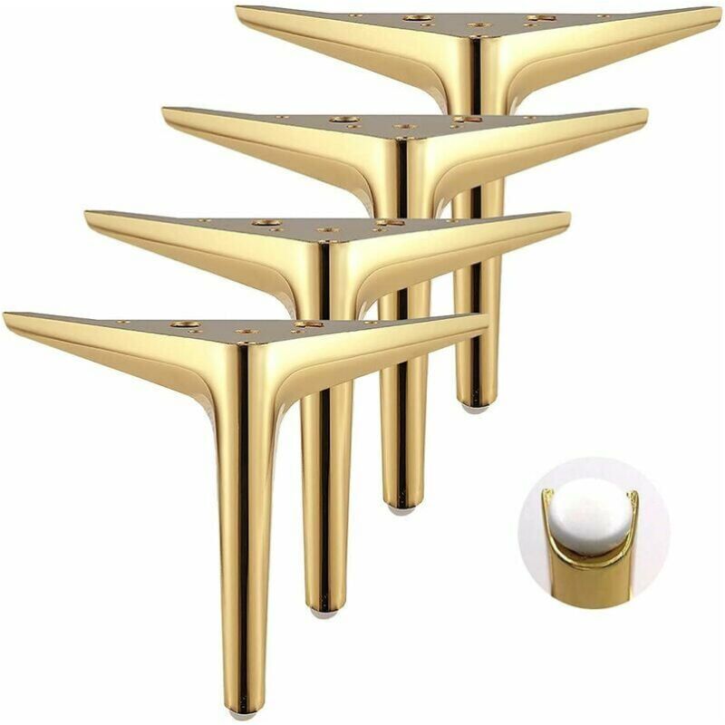 4er-set, 12 Cm, Dreieckig, Goldfarben Mit Goldenen Füßen, Galvanisch Poliert