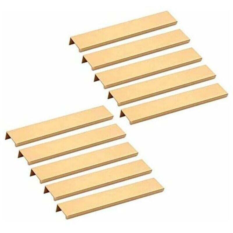 10 Unsichtbare Möbelgriffe – Goldfarbene Küchenschrank-schubladengriffe, 160 Mm