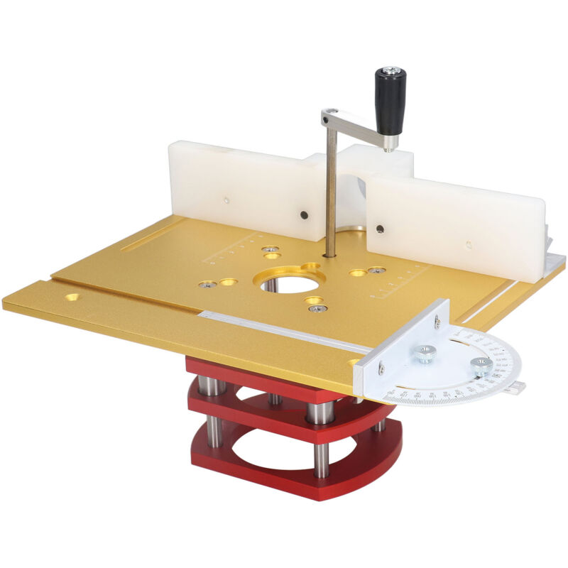 Fräslift Mit Deckplatte, Fräsliftbasis, Holzbearbeitung, Nutenfräsen, Schneiden, Anfasen, Tischplatte, Gold