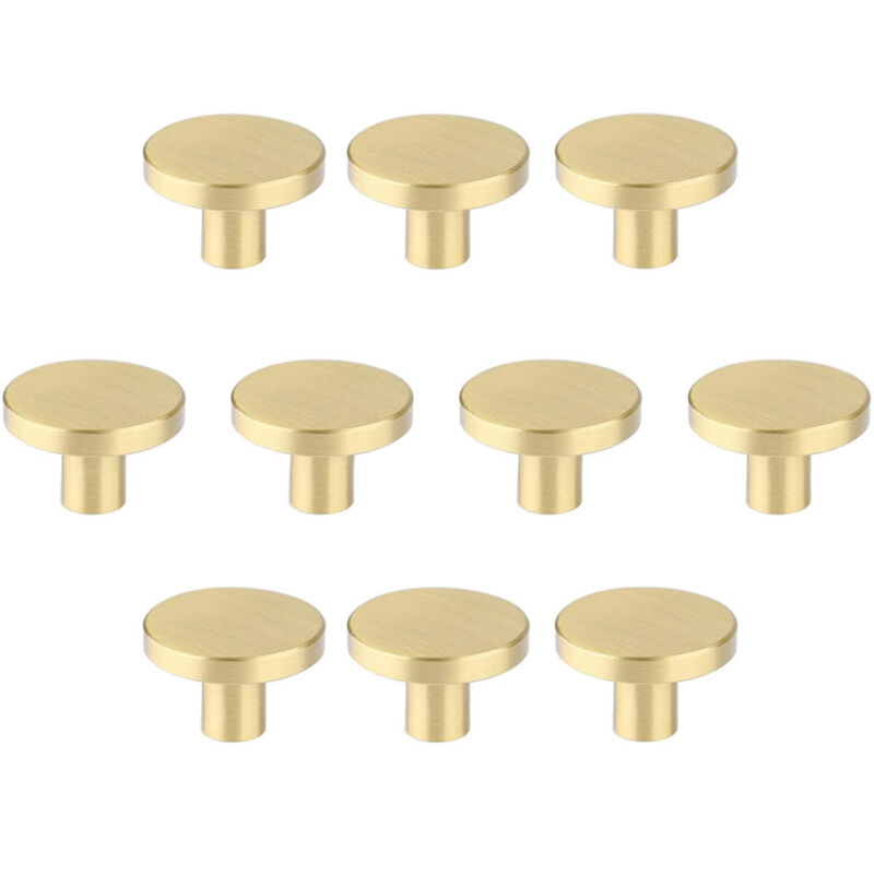 Möbelknöpfe Aus Gebürstetem Messing, Goldene Kommodenknöpfe Für Schränke, Flure, Badezimmer Und Küchen, 10er-pack (30 Mm, Pilzform)