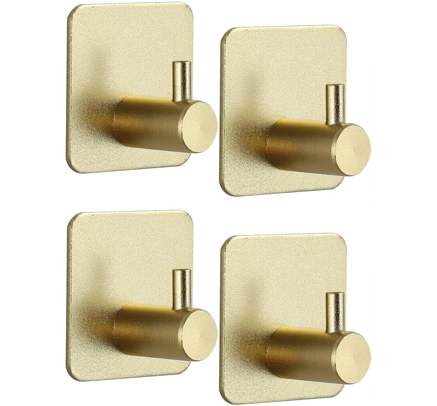 Badezimmerhaken, 4er-set Selbstklebende Haken Aus Edelstahl 304 Für Bad, Schlafzimmer, Küche, Türhaken Zum Aufhängen Von Mänteln Und Handtüchern, Goldfarben - Rapanda