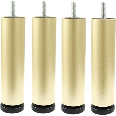 Set Mit 4 Vergoldeten Aluminium-möbelfüßen, 15 Cm (6 Zoll) – M8-befestigung – Rutschfeste Unterseite – Max. Belastung 300 Kg