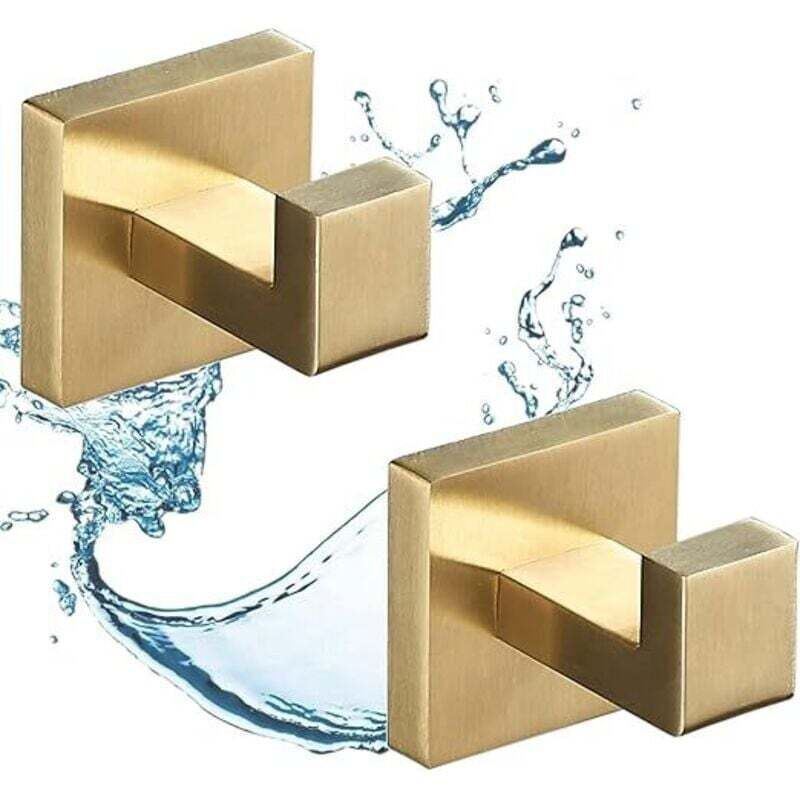 Ahlsen Handtuchhaken In Gebürstetem Gold Für Badezimmer, 2 Stück, Wandmontage, Edelstahl Sus304