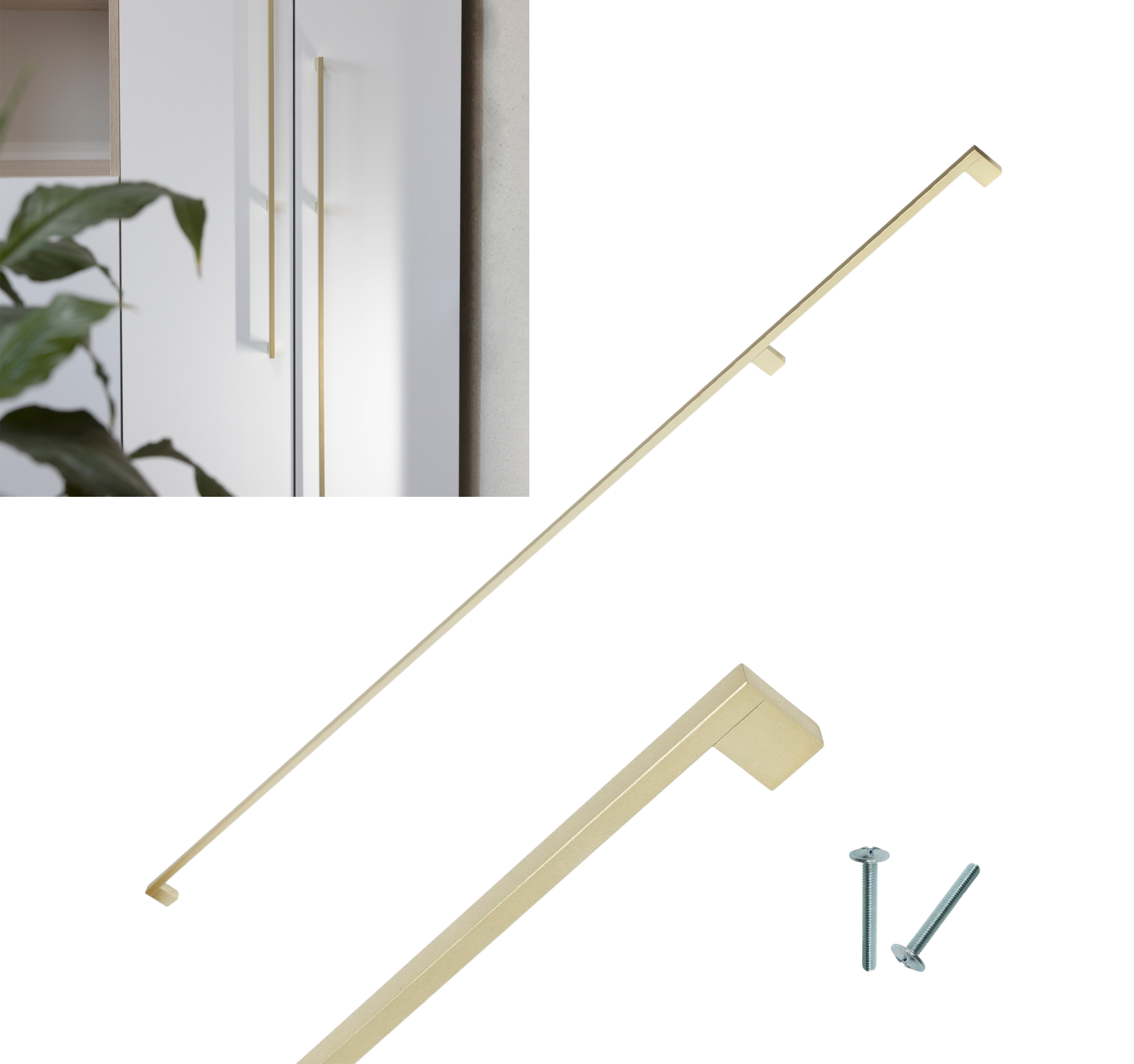 Goldener Möbelgriff Für Bliss Furniture, Passend Für Kleiderschrank 1178/1200 Mm, 1,2 M