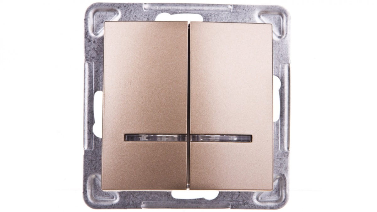 Impresja Kerzenschalter Mit Hintergrundbeleuchtung, Goldmetallic Łp-2ys/m/28