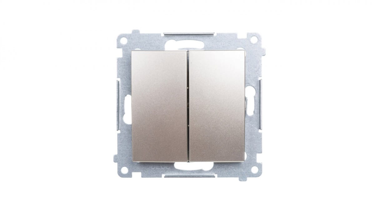 Simon 54 Doppelknopf, Schnellverschluss, Mattgold Dp2.01/44