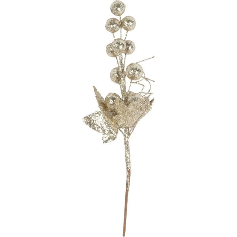 Pik Mit Glitzerkugeln, 26 Cm, Gold