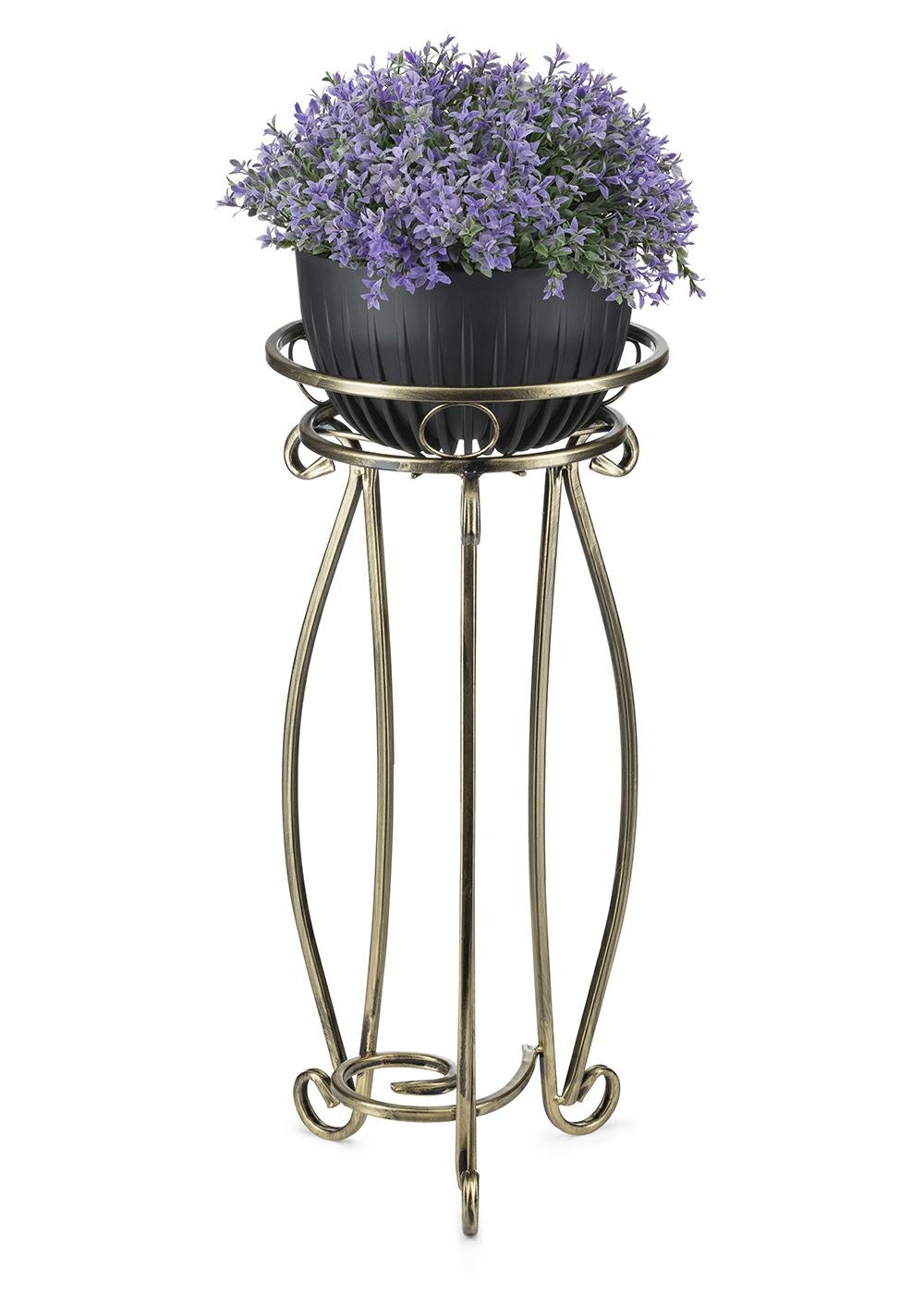 Stabiler Goldener Blumenständer Aus Metall