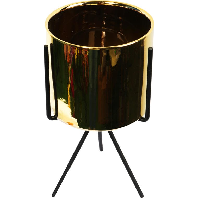 Goldene Keramikabdeckung Auf Metallstativ 27 Cm