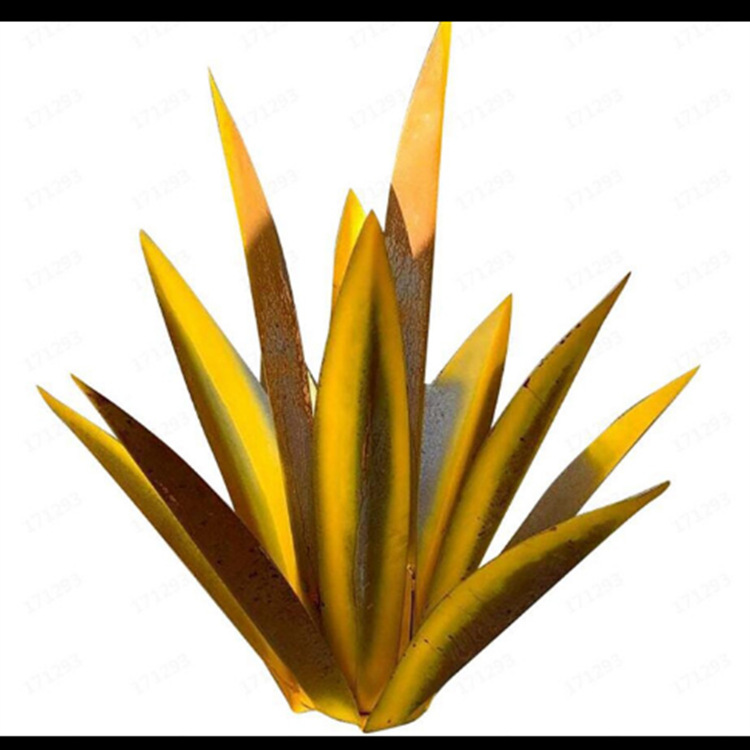 Dekoratives Schmiedeeisernes Ornament In Gold, Das Eine Agavepflanze Darstellt, Zum Thema Tequila, Für Haus Oder Garten (27 Cm).