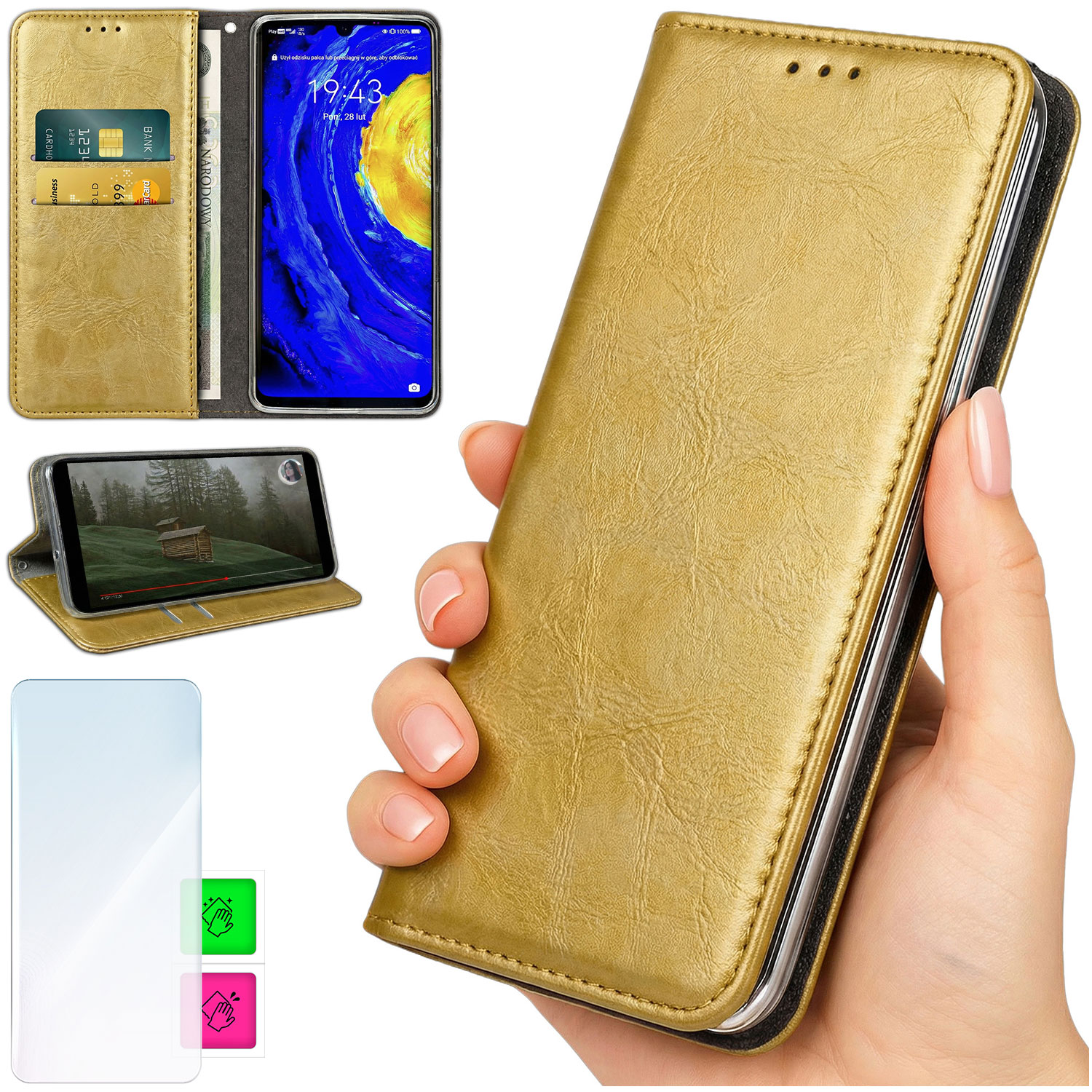 Realme 12 Pro / 12 Pro+ 5g Brieftaschenhülle - Gold Bluemoon Cover