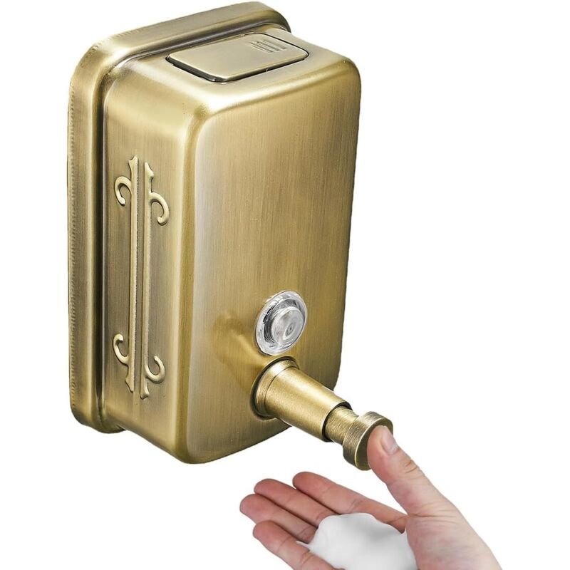Großer, Wandmontierter Seifenspender Aus Edelstahl Für Den Gewerblichen Gebrauch, Rostfreies Design Für Badezimmer Und Hotels (gold)