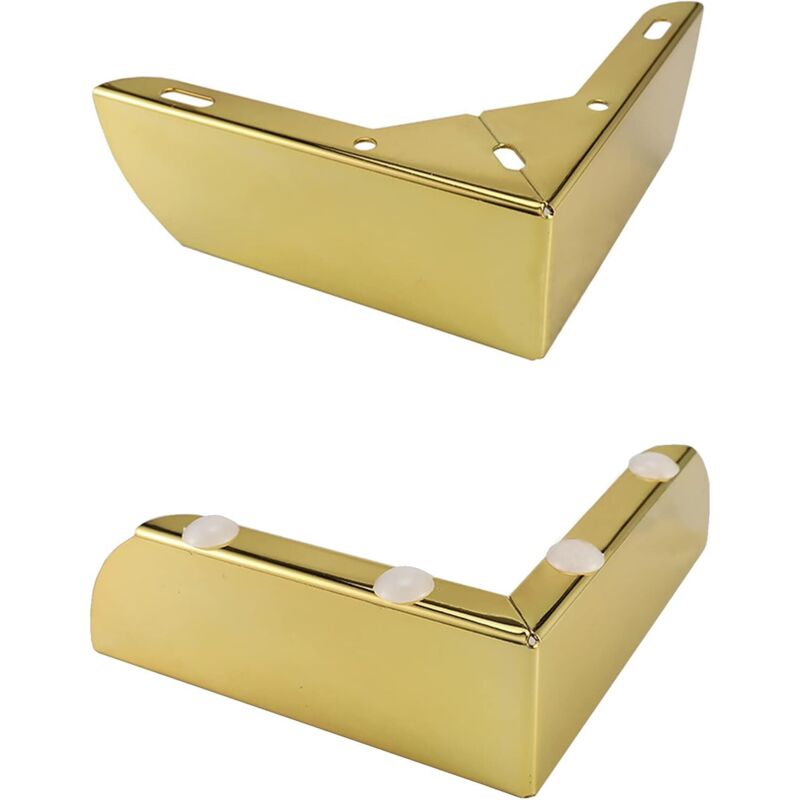 Set Mit 4 Goldenen Metall-möbelbeinen Zum Selberbauen, 50 Mm, Geräuscharm Und Rutschfest, Ideal Für Niedrige Tische, Betten Und Stühle