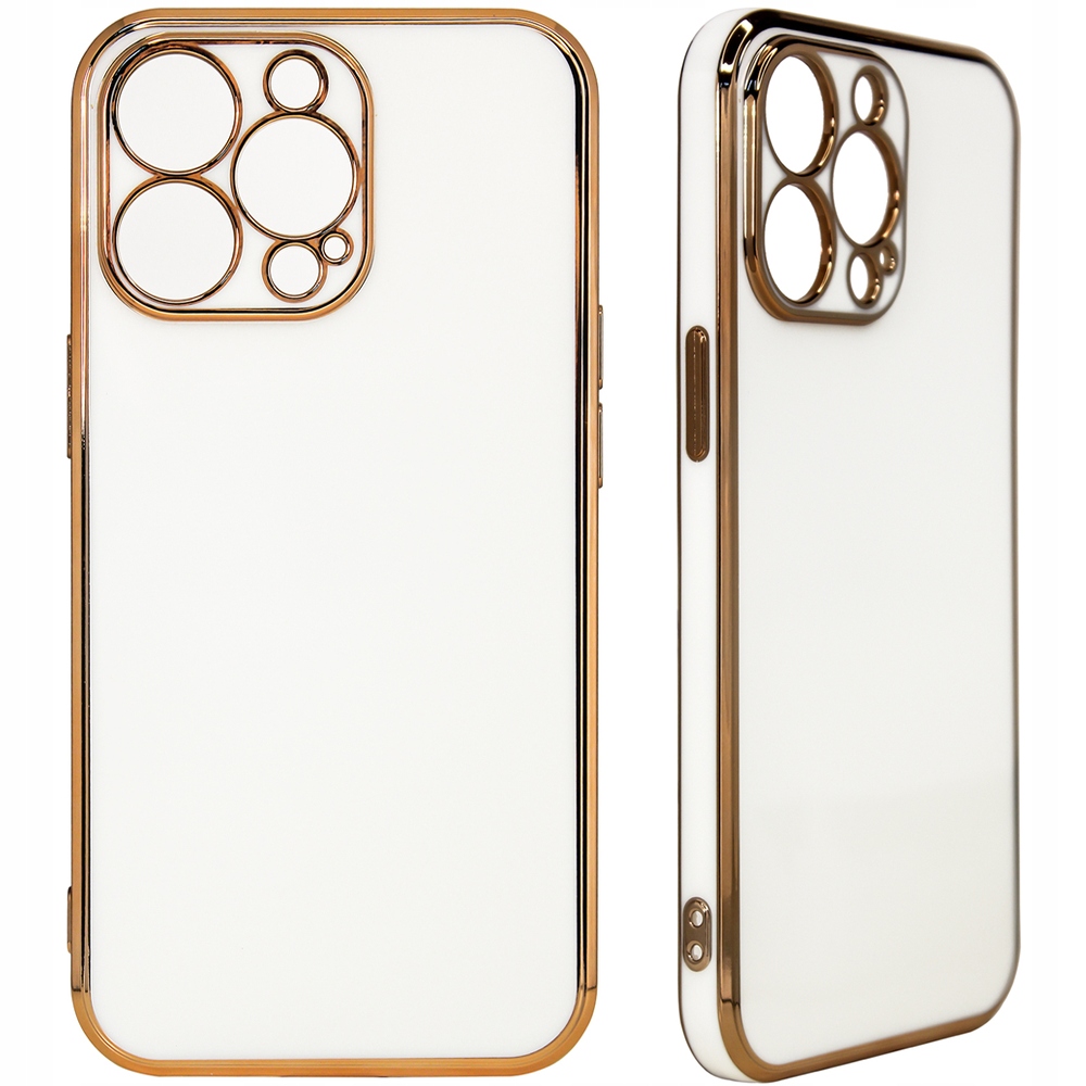 Lightning Color Case Für Xiaomi Redmi Note 11, Gelhülle Mit Goldenem Rahmen, Weiß