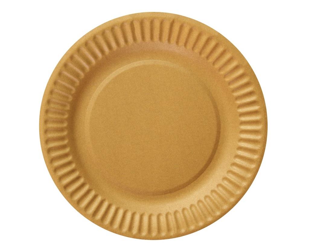 Pappteller, Einfarbig, Gold, 18 Cm, 6 Stück.