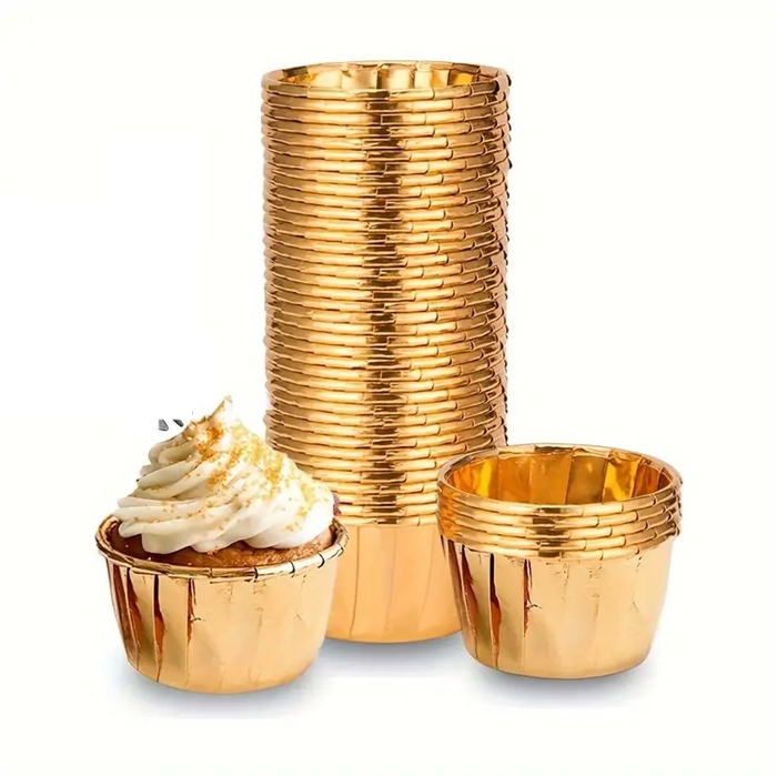 Muffinförmchen, Cupcake-förmchen, Gold, 50x40 Mm / 50 Stück.