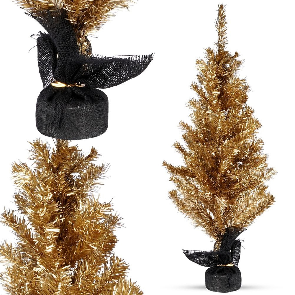 Goldener Künstlicher Weihnachtsbaum, Dekorativer Jute-weihnachtsbaum, 90 Cm