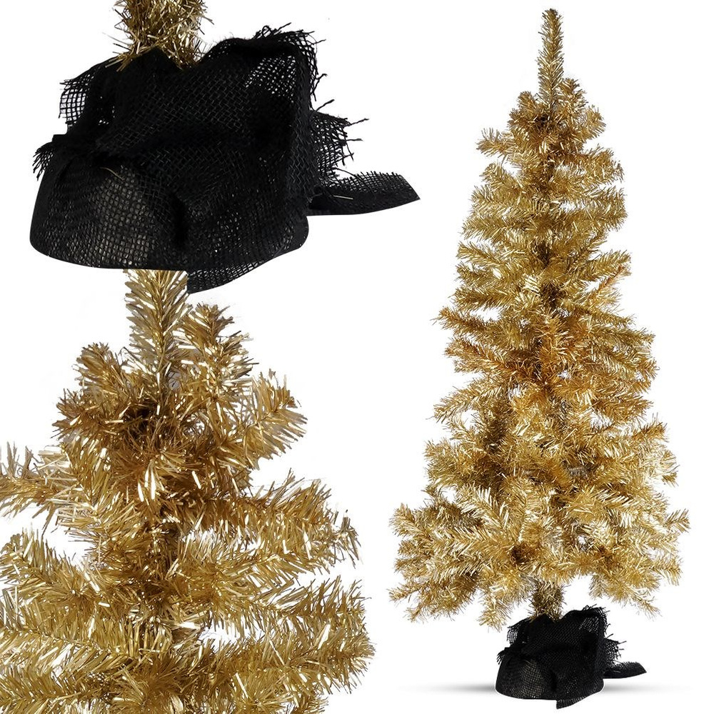 Goldener Künstlicher Weihnachtsbaum, Dekorativer Jute-weihnachtsbaum, 120 Cm