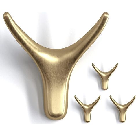 Set Mit 4 Handtuchhaken, Wandhaken In Form Eines Kuhkopfes, Für Küchenutensilien Und Handtücher Im Wohnzimmer, In Der Küche, Im Schlafzimmer Und Im Badezimmer (gold)