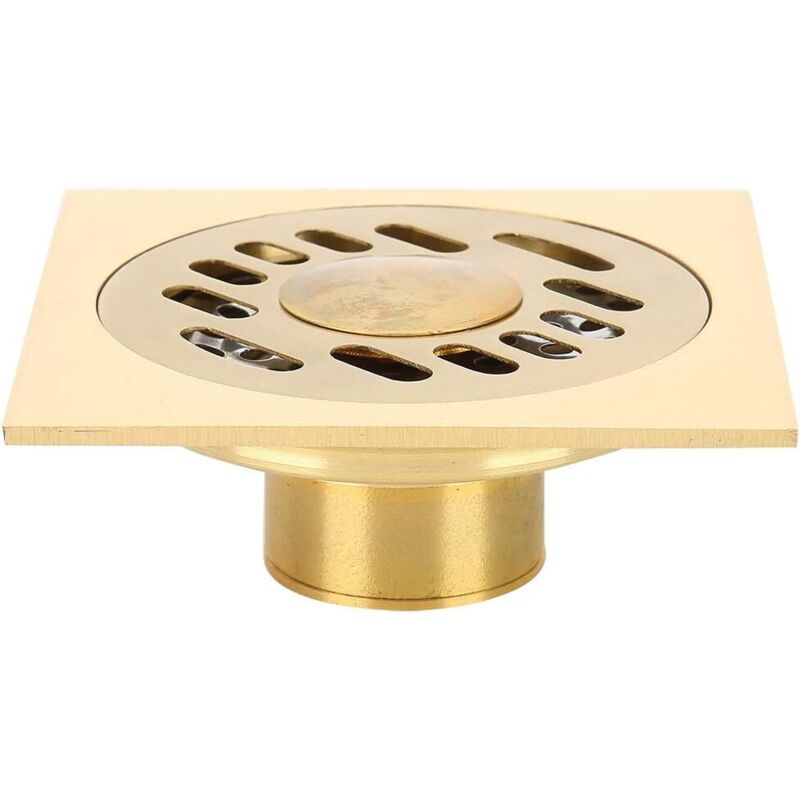 4 X 4 Cm Bodenablaufsieb Aus Goldfarbenem Kupfer, Großes Fassungsvermögen Für Bad Und Dusche, Geruchs- Und Verstopfungsfrei
