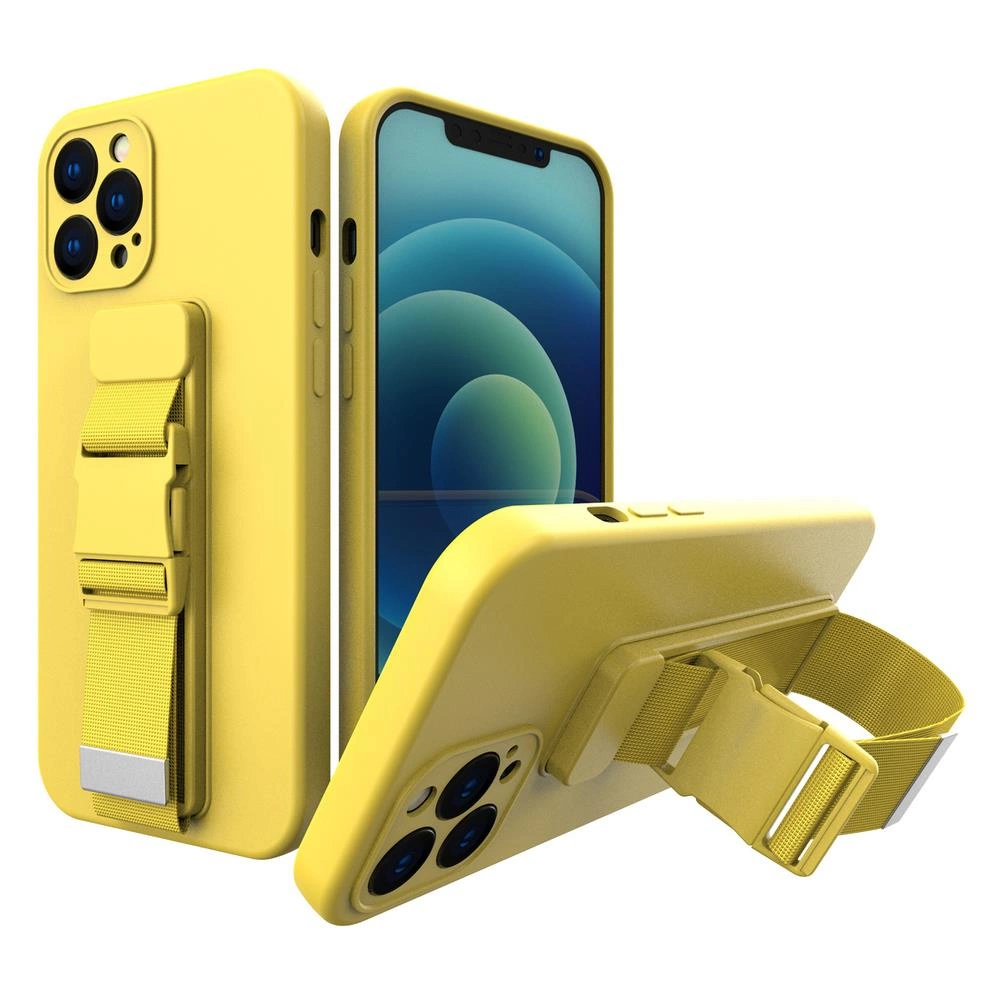 Gelbe Gel-schutzhülle Mit Trageband Für Iphone 12