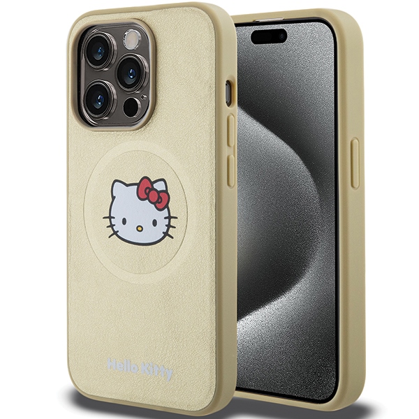 Hello Kitty Hkhmp13xpghckd Iphone 13 Pro Max 6,7" Gold/gold Hartschalenetui Leder Kitty Kopf Magsafe