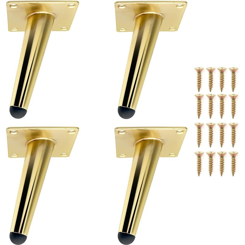 Set Mit 4 12 Cm Langen Möbelfüßen, Goldene, Abgewinkelte Metall-tischbeine, Strapazierfähige Tischbeine, Sofabeine Zum Austauschen Oder Zur Höhenverstellung