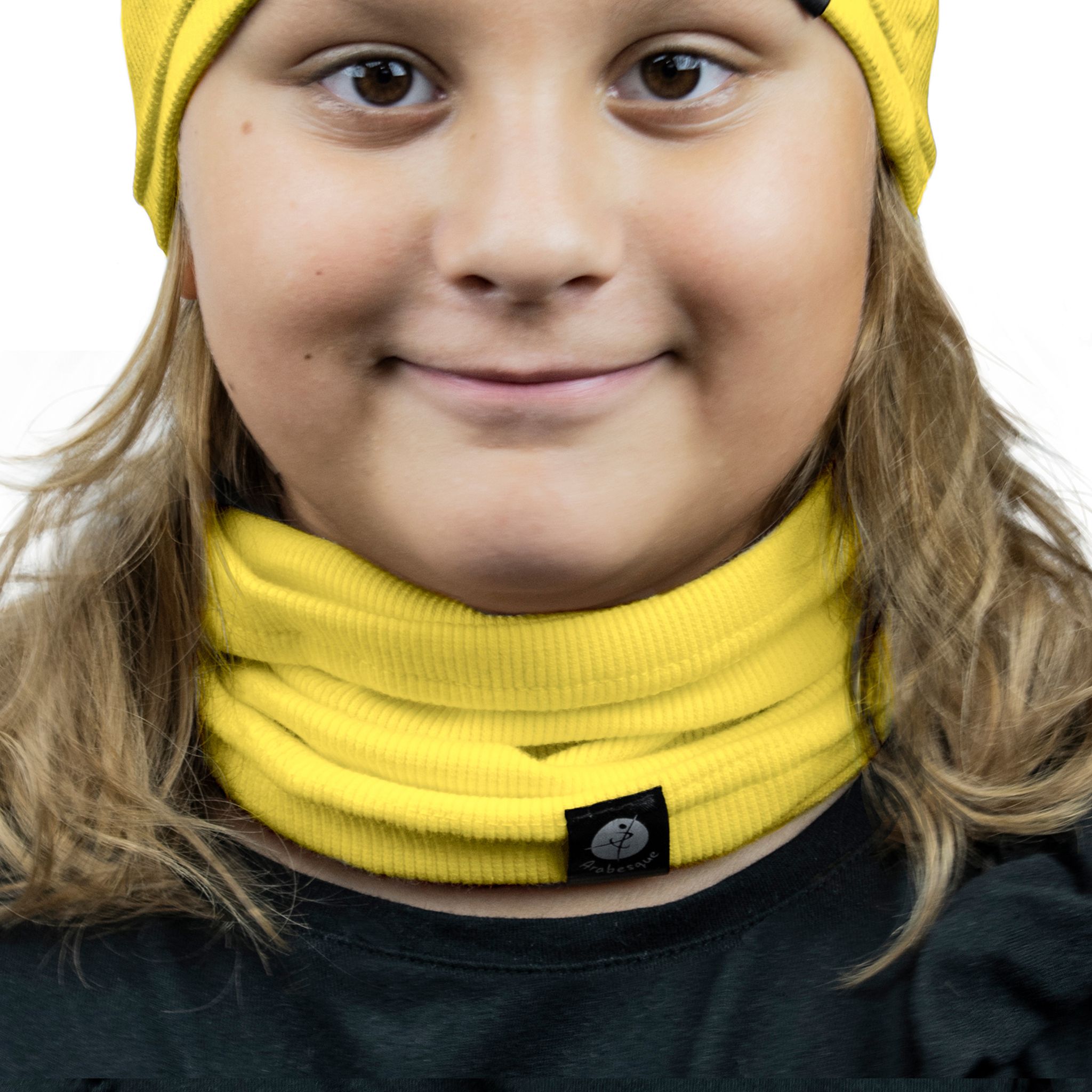 Gelber Kinder-schlauchschal Aus Baumwolle, Größe 1w M01, Gelb, Größe 40/46