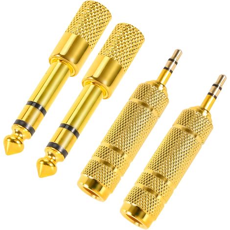 Set Mit 4 Kopfhöreranschlussadaptern: 3,5-mm-stecker Auf 6,35-mm-buchse Und 6,35-mm-(1/4-zoll)-auf-3,5-mm-(1/8-zoll)-audioadapter