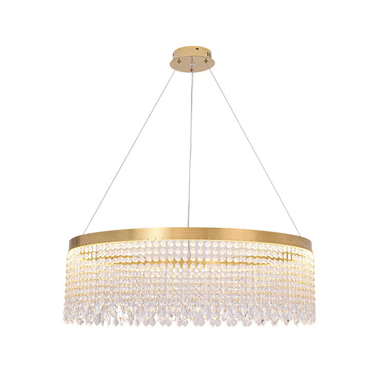 Luvia – Led-kronleuchter, Goldfarben, 60 Cm, Kristall, 37 W, 3000–6000 K