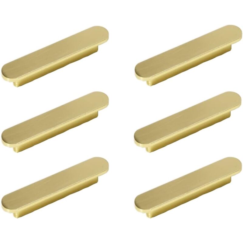 6er-set Goldene Griffe, Küchenmöbelgriffe Aus Gebürstetem Messing, Goldfarben, Achsabstand 96 Mm – Schrankgriffe, Möbelgriffe
