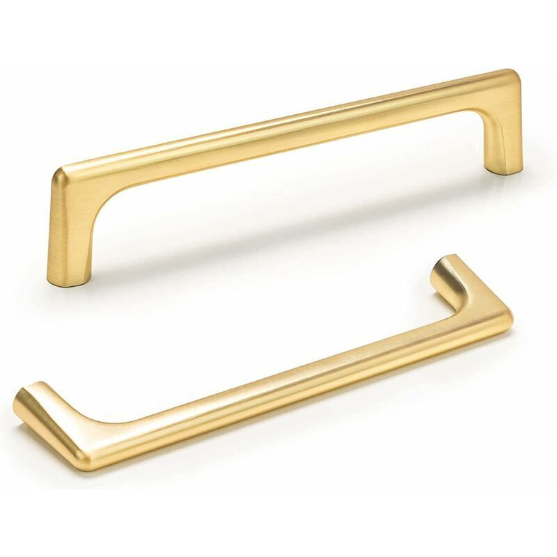 Möbelknöpfe Und -griffe, 2er-set Goldene Griffe, Küchenschrankgriffe Aus Zinklegierung, Lochabstand 128 Mm, Gold