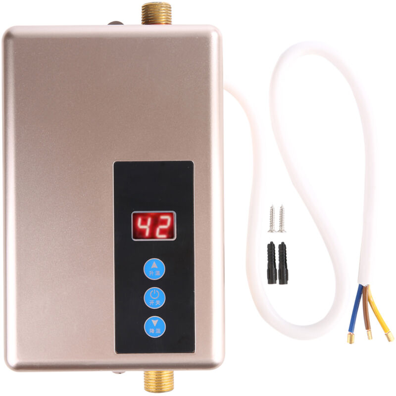 220v 5,5 Kw Mini-elektro-durchlauferhitzer, Durchlauferhitzer, Duschsystem, Küche, Gold