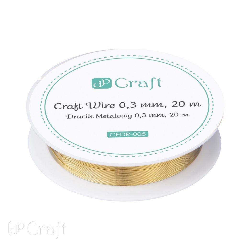 Blumendraht Aus Metall, Goldfarben, 0,3 Mm, 20 M