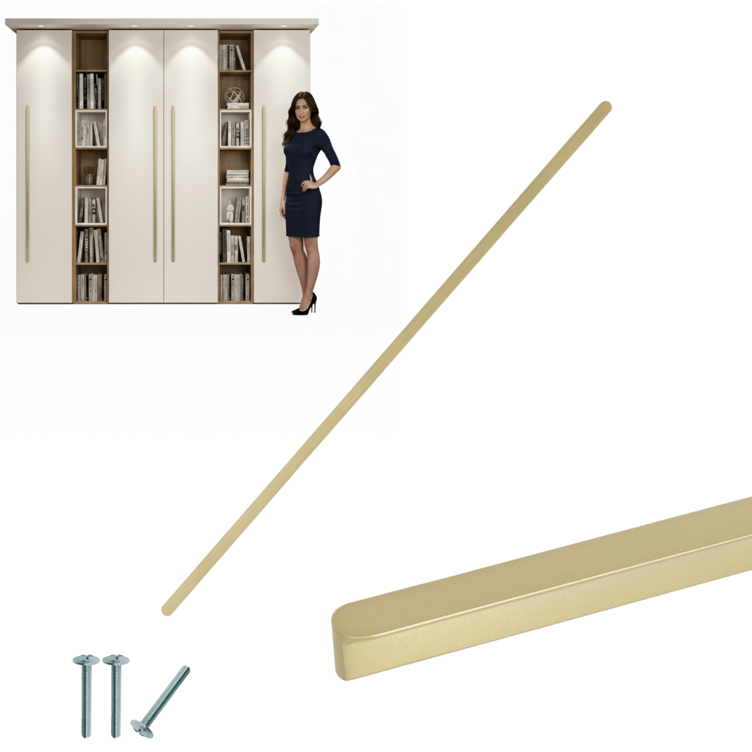 Goldener Möbelgriff Für Kleiderschrank/schrank 780/800 Mm