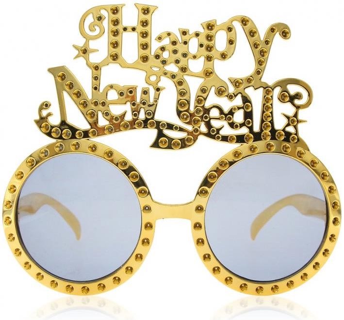Diamantbrille Frohes Neues Jahr Silvester Gold