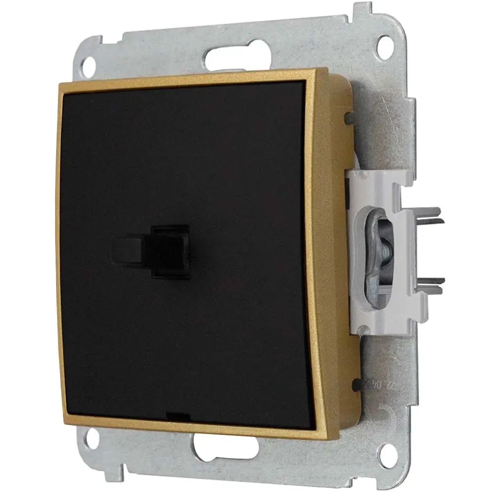 Schaltermodul Ohne Rahmen, Einzeln, Usa Karlik Mini, Farbe Mattschwarz/gold