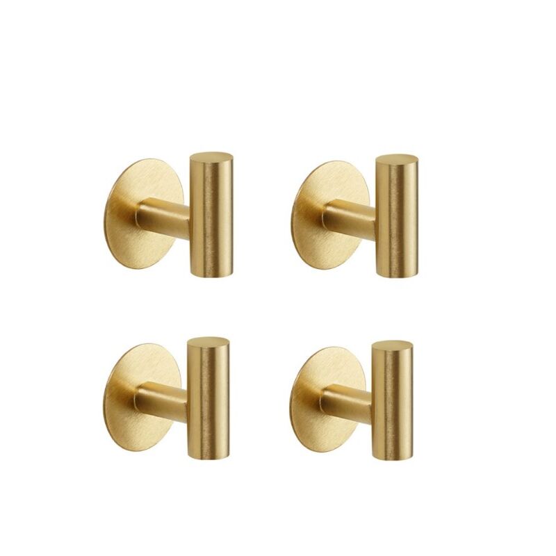 Packung Sus304 Edelstahl Gebürstet, Goldfarbene Klebehaken, Strapazierfähige, Wasserdichte Wandhaken Für Mäntel, Bademäntel, Handtücher Für Bad, Küche, Hotel