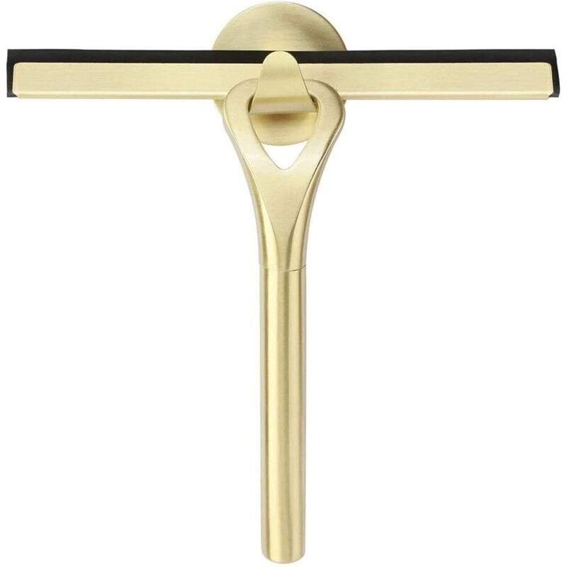Goldener Duschabstreifer, 22,5 Cm, Spurlos, Mit Saugnapfhaken, Für Spiegel, Böden, Fenster Und Tische